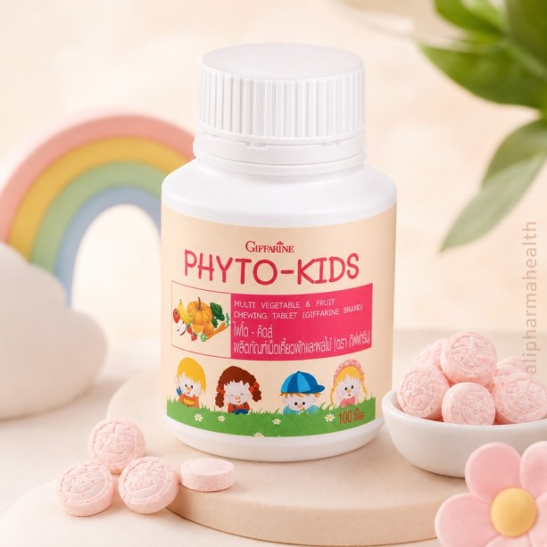 Phyto-Kids Multi Vegetable & Fruit Chewable Tablets – Giffarine Phyto-Kids by Giffarine is a convenient chewable dietary supplement combining vegetable and fruit ingredients for children. A tasty way to complement a balanced daily diet.